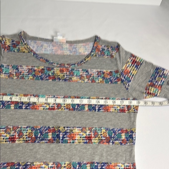 LuLaRoe Gray Midi Sheath Dress Short Sleeve Crew Neck - Picture 5 of 6